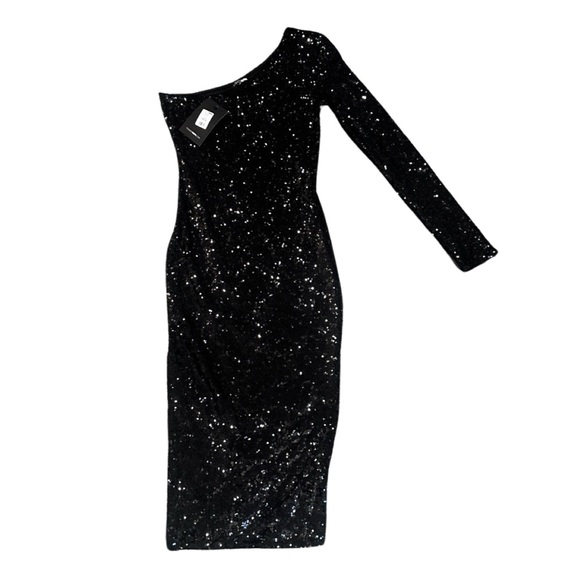 Black Fiona Sequin Dress by Fashion Nova Size XS - Picture 3 of 7